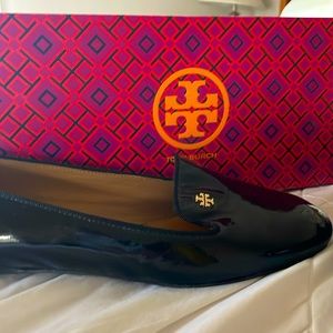 Tory Burch black patent leather flats
